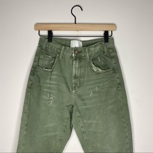 One Teaspoon Distressed Olive Green - Size 25 - High-Waist Free Bird Jeans